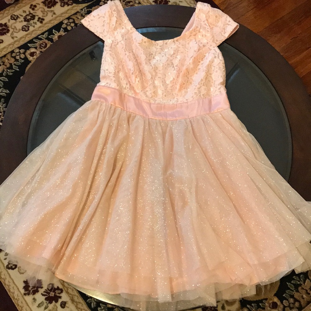 Pink Glitter Prom Dress- Free shipping